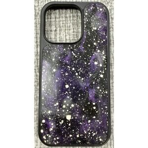 Carved Iphone 16 Pro Wood Case 1/1  Puprle Black White Resin Space Galaxy‎
